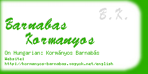 barnabas kormanyos business card